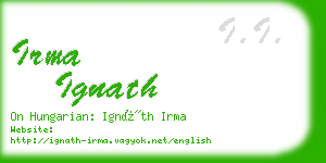 irma ignath business card